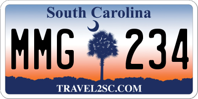 SC license plate MMG234