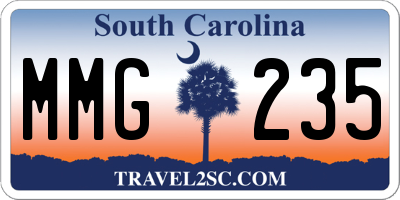 SC license plate MMG235