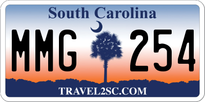 SC license plate MMG254