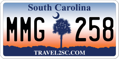 SC license plate MMG258