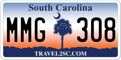 SC license plate MMG308