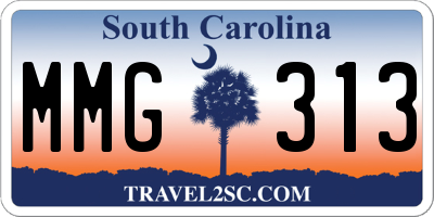 SC license plate MMG313
