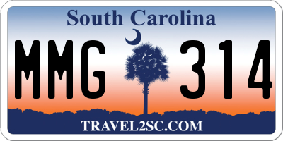 SC license plate MMG314