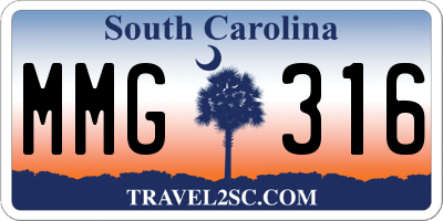 SC license plate MMG316