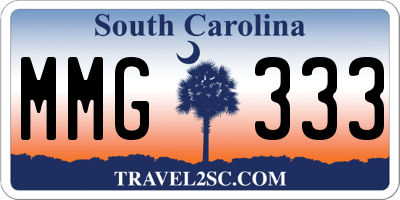 SC license plate MMG333