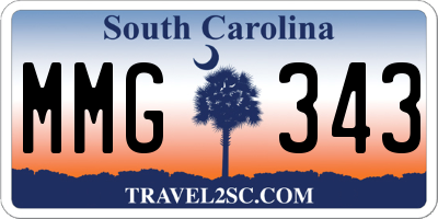 SC license plate MMG343