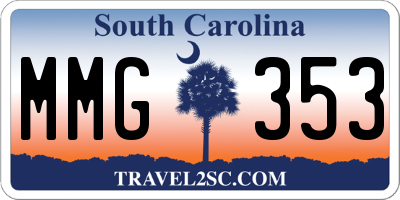 SC license plate MMG353
