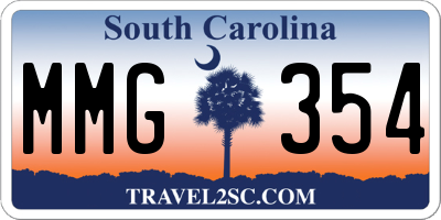 SC license plate MMG354