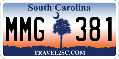 SC license plate MMG381