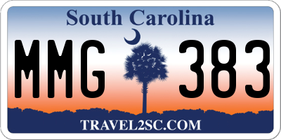SC license plate MMG383