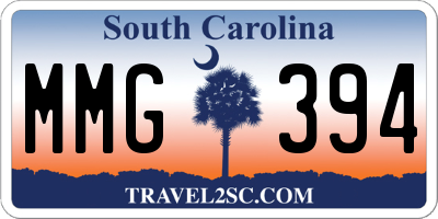 SC license plate MMG394