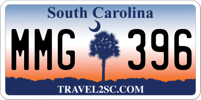 SC license plate MMG396