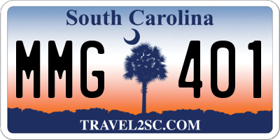 SC license plate MMG401