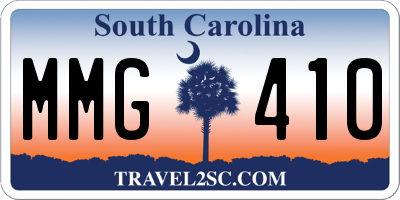 SC license plate MMG410