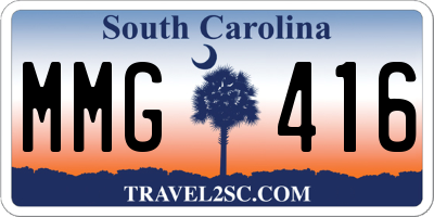 SC license plate MMG416