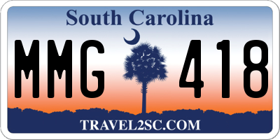 SC license plate MMG418
