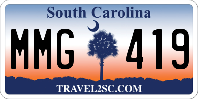 SC license plate MMG419