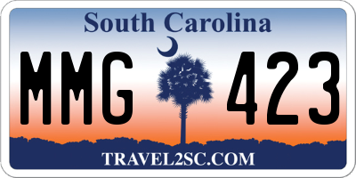 SC license plate MMG423