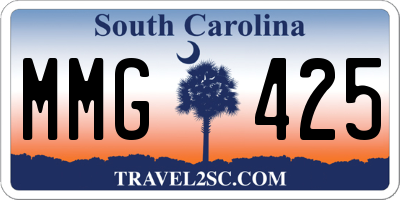 SC license plate MMG425