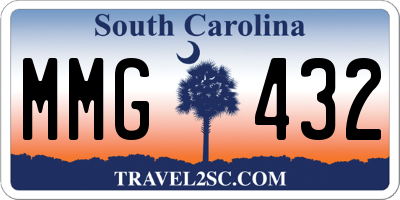 SC license plate MMG432