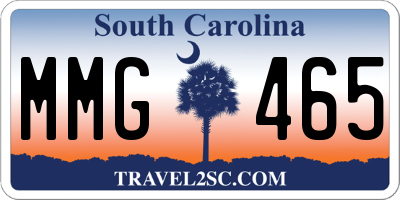 SC license plate MMG465