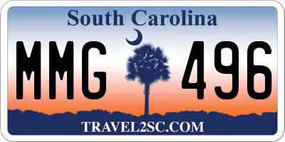 SC license plate MMG496