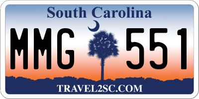 SC license plate MMG551