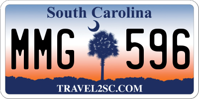 SC license plate MMG596