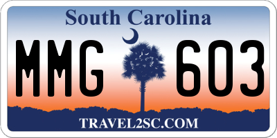 SC license plate MMG603