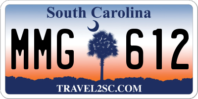 SC license plate MMG612