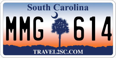SC license plate MMG614