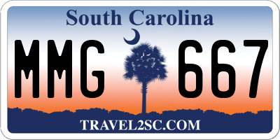 SC license plate MMG667