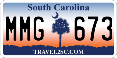 SC license plate MMG673