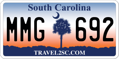 SC license plate MMG692