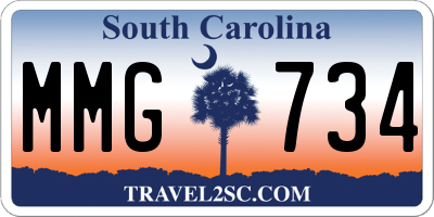 SC license plate MMG734