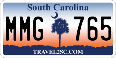 SC license plate MMG765
