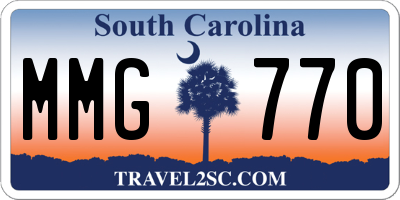 SC license plate MMG770