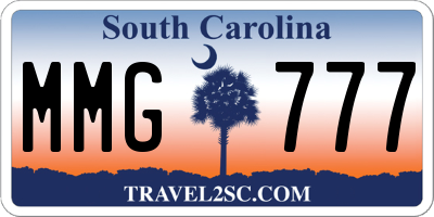 SC license plate MMG777