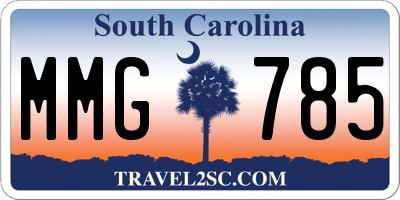 SC license plate MMG785