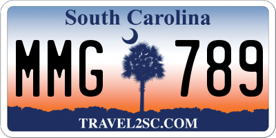 SC license plate MMG789
