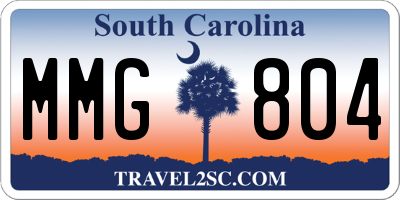 SC license plate MMG804