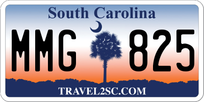SC license plate MMG825