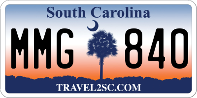 SC license plate MMG840
