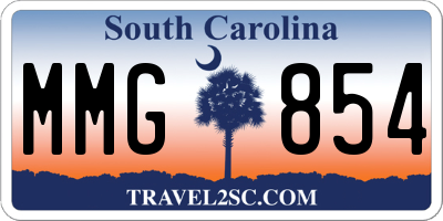 SC license plate MMG854