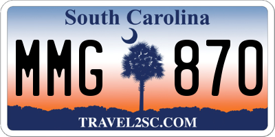 SC license plate MMG870