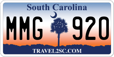 SC license plate MMG920