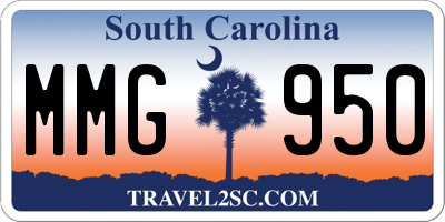 SC license plate MMG950