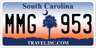 SC license plate MMG953
