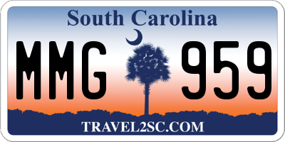 SC license plate MMG959
