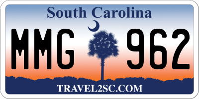SC license plate MMG962